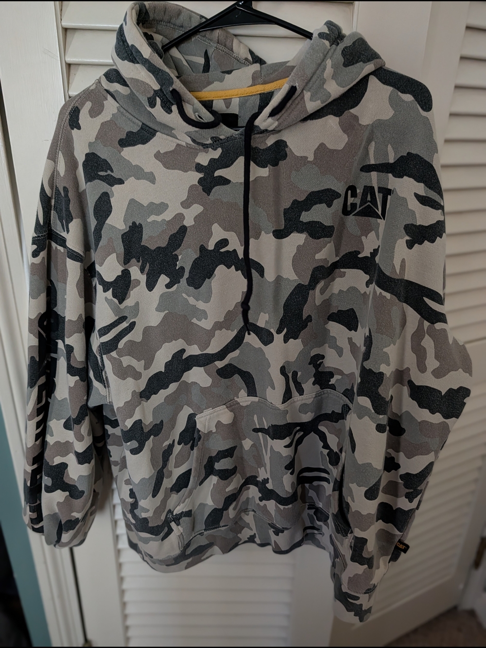 CAT Men's Grey Camo Pullover Hoodie
